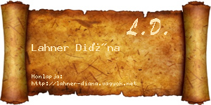 Lahner Diána névjegykártya